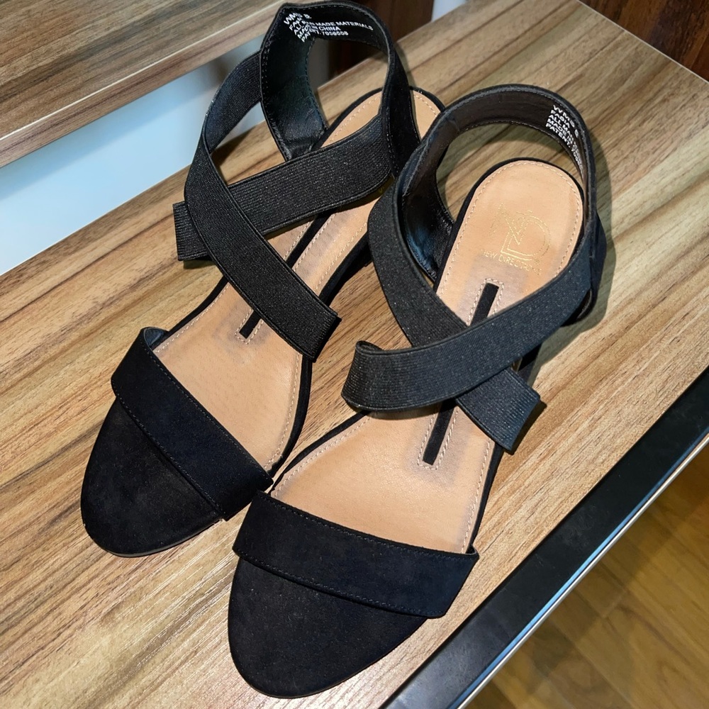 New Directions Black Low platform heels